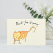 'Thank You Anyway' Apathetic Cat Dankeskarte (Stehend Vorderseite)