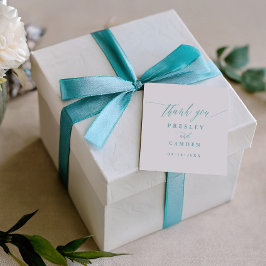 Thank You Aqua Romantic Wedding Favor Tags Geschenkanhänger