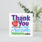 Thank You Awesome Principal Appreciation Karte (Stehend Vorderseite)