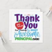 Thank You Awesome Principal Appreciation Karte (Vorderseite/Rückseite Beispiel)