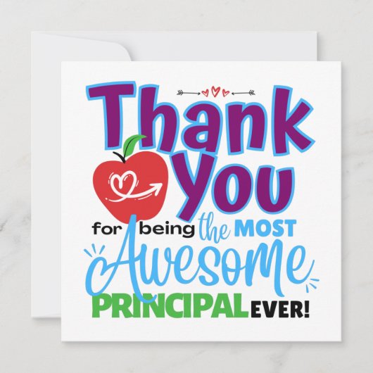Thank You Awesome Principal Appreciation Karte (Vorderseite)
