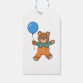 Thank you Baby Shower for Boy Blue Balloon Bear Geschenkanhänger (Rückseite)