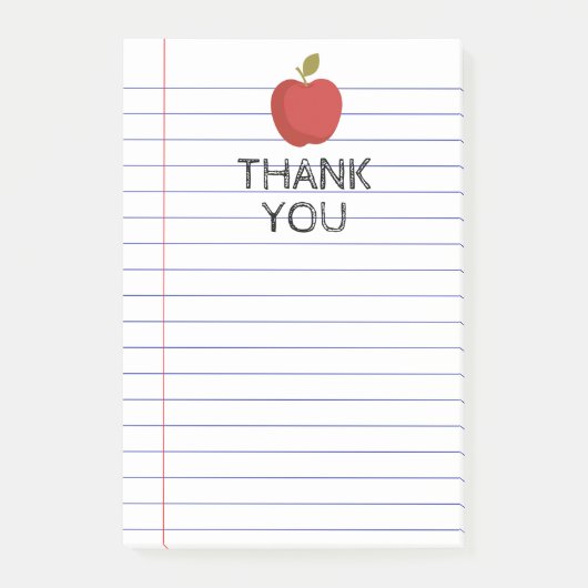 Thank You Back to School Teacher Apple Class Post-it Klebezettel (Vorderseite)