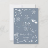 Thank You Beach Doodle Bridal Shower Card Dankeskarte (Vorderseite)