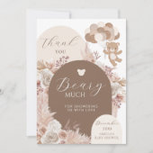 Thank You Beary Much Neutral Teddy Bear Boho Dankeskarte (Vorderseite)
