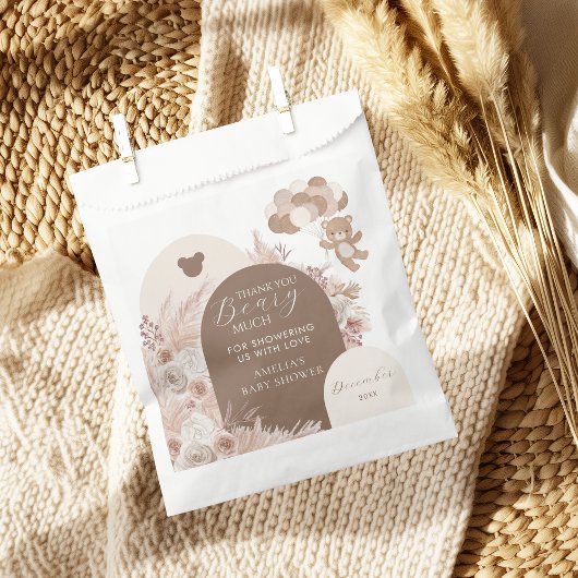 Thank You Beary Much Neutral Teddy Bear Boho Geschenktütchen