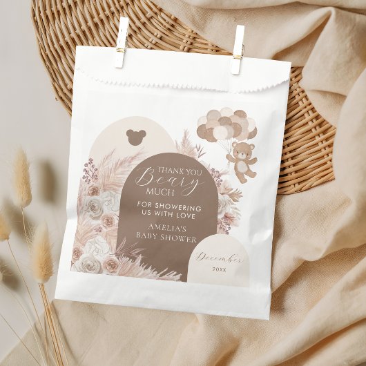 Thank You Beary Much Neutral Teddy Bear Boho Geschenktütchen