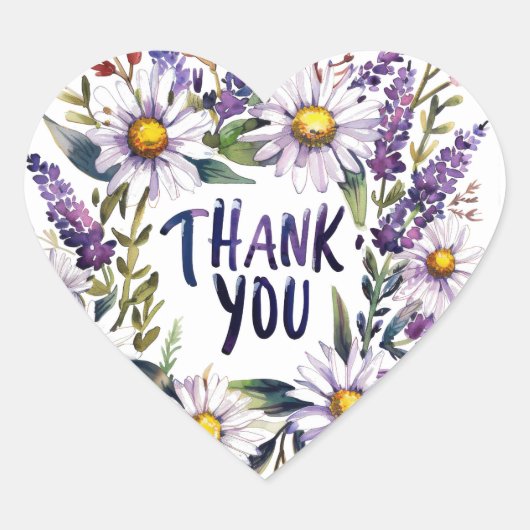 Thank you. Beautiful Daisies and lavender. Sticker (Vorderseite)