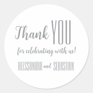 “Thank You" Benutzerdefinierte minimalistische Hoc Runder Aufkleber
