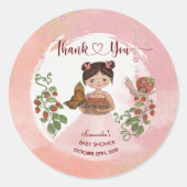 Thank You Berry Much Baby Shower Round Sticker (Vorderseite)