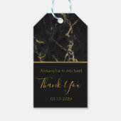 Thank You Black and Gold Elegant Marble Geschenkanhänger (Vorderseite)