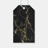 Thank You Black and Gold Elegant Marble Geschenkanhänger (Rückseite)