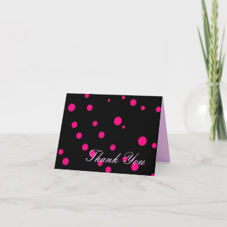 "Thank You" (black w/ hot pink dots) Dankeskarte