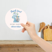 Thank You Blue Flower Mixer Runder Aufkleber