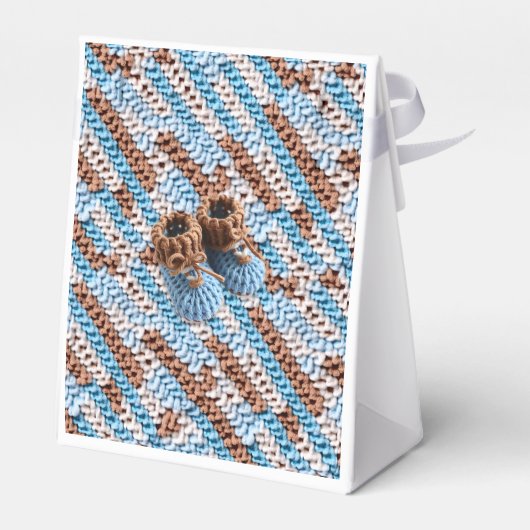 Thank You | Boy's Teddy Bear Baby Shower Geschenkschachtel (Rückseite)