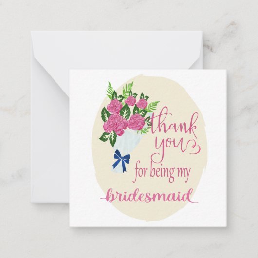 Thank you Bridesmaid Mitteilungskarte (Vorderseite)