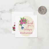 Thank you Bridesmaid Mitteilungskarte (Vorderseite/Rückseite Beispiel)