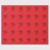 Thank You Bright Red Classical Unique Simple Geschenkpapier (Flach)