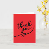 Thank You Bright Red Classical Unique Simple Karte (Gelbe Blume)