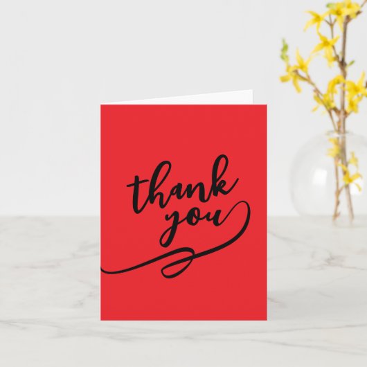 Thank You Bright Red Classical Unique Simple Karte (Gelbe Blume)