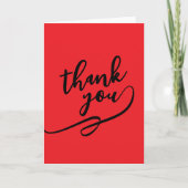 Thank You Bright Red Classical Unique Simple Karte (Vorderseite)