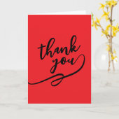 Thank You Bright Red Classical Unique Simple Karte (Gelbe Blume)