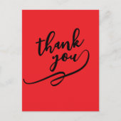 Thank You Bright Red Classical Unique Simple Postkarte (Vorderseite)