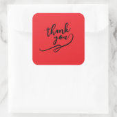 Thank You Bright Red Classical Unique Simple Quadratischer Aufkleber (Tasche)