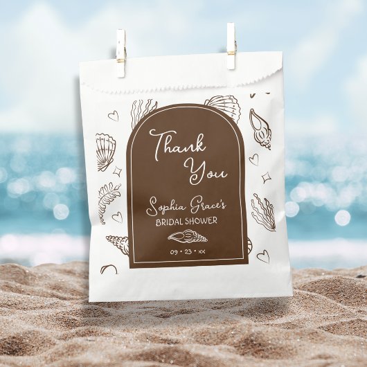 Thank You Brown Seashells Doodles Geschenktütchen