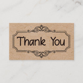 Thank You Business Cards with Kraft color Telefonnummerkarte