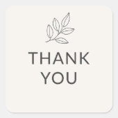 Thank You Business Neutral Botanical Label Quadratischer Aufkleber (Vorderseite)