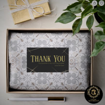 Thank You Business Sticker Black & Gold