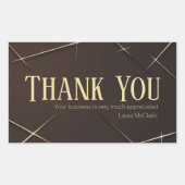 Thank You Business Sticker Brown & Gold (Vorderseite)
