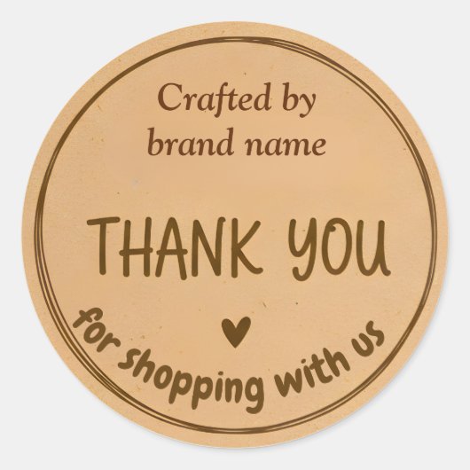 Thank You Business Sticker with brand name (Vorderseite)