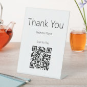 Thank You Business White Black Scan to Pay QR Code Sockelschild (In Situ)