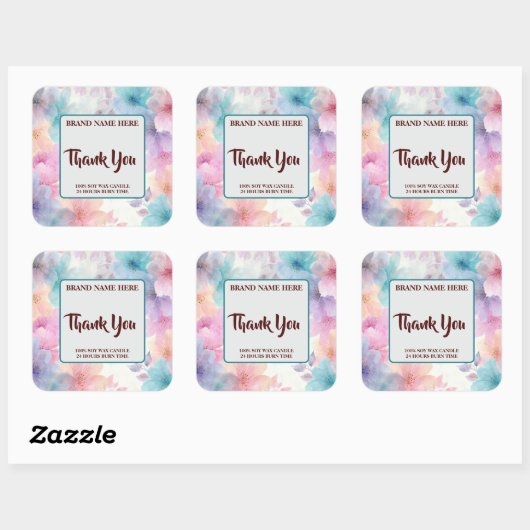 Thank You Candle Label – Elegant Gift Sticker (Blatt)