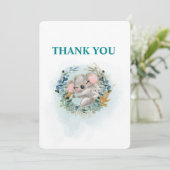 Thank You Card Baby Shower "Baby Koala" Dankeskarte (Stehend Vorderseite)