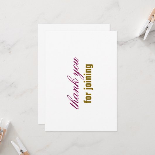 thank you card einladung (Vorderseite/Rückseite Beispiel)