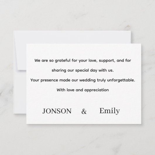  Thank You Card Elegant Wedding Dankeskarte (Rückseite)