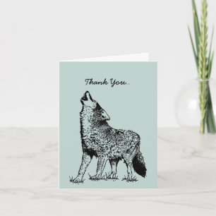 Thank You Card For a howling good time! Wolf Dankeskarte