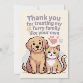 Thank You Card for Pet Sitter or Veterinarian Dankeskarte