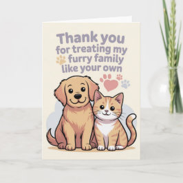 Thank You Card for Pet Sitter or Veterinarian Karte