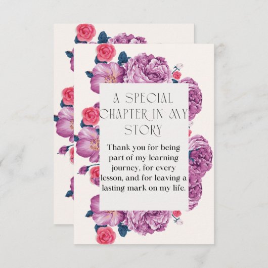 thank you card for teacher dankeskarte (Vorne/Hinten)