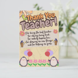 thank you card for teachers. dankeskarte