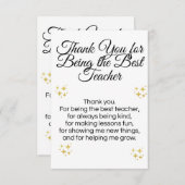 Thank you card for teachers dankeskarte (Vorne/Hinten)