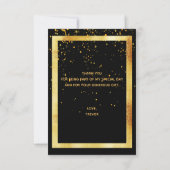 Thank you card graduation black gold confetti dankeskarte (Rückseite)