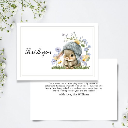 Thank You Card Simple Little Bunny Dankeskarte