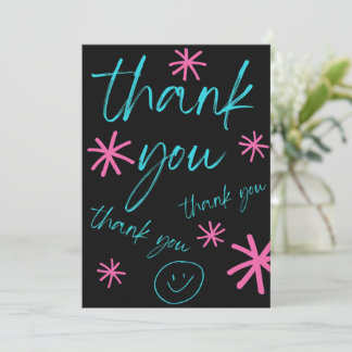 THANK YOU CARD SMILEY FACE DANKESKARTE