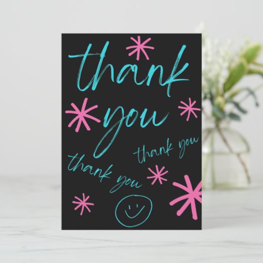 THANK YOU CARD SMILEY FACE DANKESKARTE (Stehend Vorderseite)