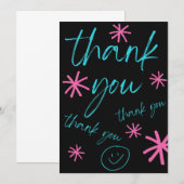 THANK YOU CARD SMILEY FACE DANKESKARTE (Vorne/Hinten)